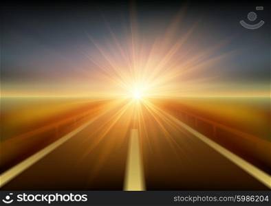 Blurred road and blue motion blurred sky with clouds. Vector illustration. Blurred road and blue motion blurred sky with clouds. Vector illustration EPS10