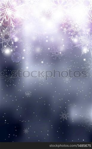 . Blurred silver Christmas winter background with sparkles