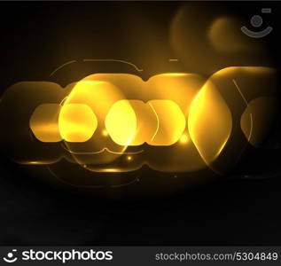 Blurred transparent hexagons on dark, digital abstract background. Blurred transparent hexagons on dark, digital abstract background. Hi-tech modern business or technology backdrop or presentation wallpaper