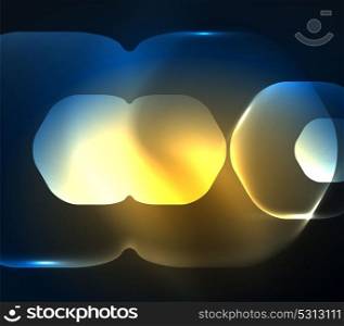 Blurred transparent hexagons on dark, digital abstract background. Blurred transparent hexagons on dark, digital abstract background. Hi-tech modern business or technology backdrop or presentation wallpaper