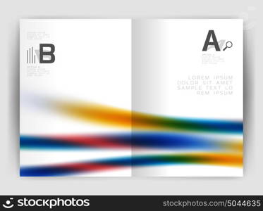 Blurred wave line. Business annual report abstract background. Blurred wave line. Business annual report abstract background. Business brochure or magazine template