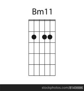 Bm11 guitar chord icon vector illustration design
