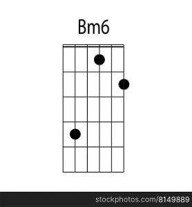 Bm6 guitar chord icon vector illustration design