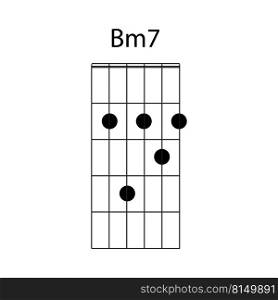 Bm7 guitar chord icon vector illustration design
