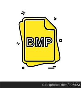 BMP file type icon design vector