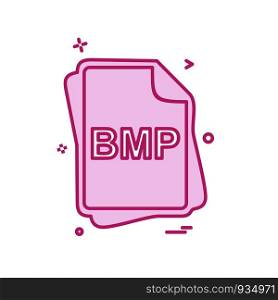 BMP file type icon design vector