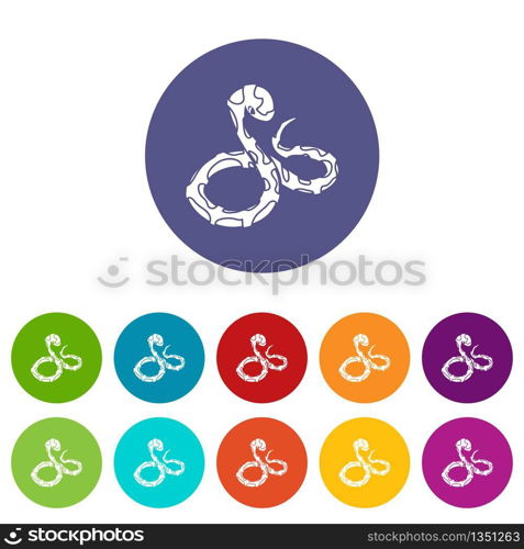 Boa snake icons color set vector for any web design on white background. Boa snake icons set vector color