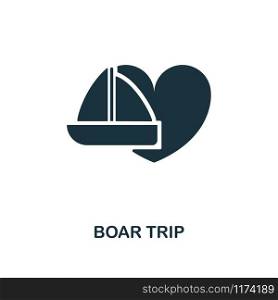 Boar Trip creative icon. Simple element illustration. Boar Trip concept symbol design from honeymoon collection. Can be used for mobile and web design, apps, software, print.. Boar Trip creative icon. Simple element illustration. Boar Trip concept symbol design from honeymoon collection. Perfect for web design, apps, software, print.