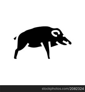 boar wild animal glyph icon vector. boar wild animal sign. isolated contour symbol black illustration. boar wild animal glyph icon vector illustration