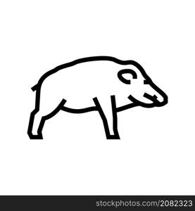 boar wild animal line icon vector. boar wild animal sign. isolated contour symbol black illustration. boar wild animal line icon vector illustration