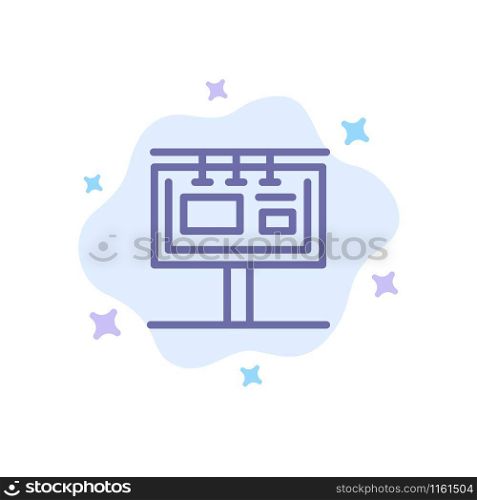 Board, Billboard, Signboard, Advertising, Branding Blue Icon on Abstract Cloud Background