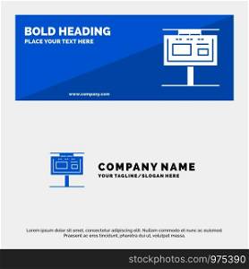 Board, Billboard, Signboard, Advertising, Branding SOlid Icon Website Banner and Business Logo Template
