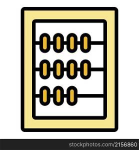 Board calculator icon. Outline board calculator vector icon color flat isolated. Board calculator icon color outline vector