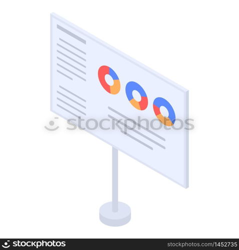 Board chart icon. Isometric of board chart vector icon for web design isolated on white background. Board chart icon, isometric style