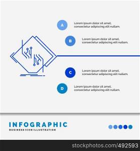 Board, chip, circuit, network, electronic Infographics Template for Website and Presentation. Line Blue icon infographic style vector illustration. Vector EPS10 Abstract Template background
