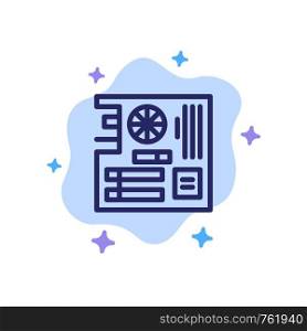 Board, Computer, Main, Mainboard, Mother Blue Icon on Abstract Cloud Background