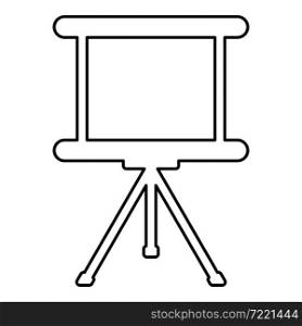 Board for presentations business screen billboard projector roller contour outline icon black color vector illustration flat style simple image. Board for presentations business screen billboard projector roller contour outline icon black color vector illustration flat style image
