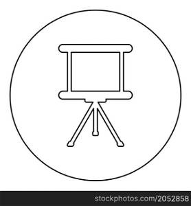 Board for presentations business screen billboard projector roller icon in circle round black color vector illustration image outline contour line thin style simple. Board for presentations business screen billboard projector roller icon in circle round black color vector illustration image outline contour line thin style