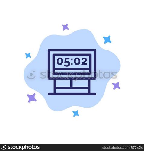 Board, Game, Score, Scoreboard Blue Icon on Abstract Cloud Background