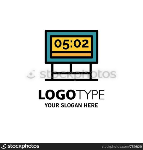 Board, Game, Score, Scoreboard Business Logo Template. Flat Color