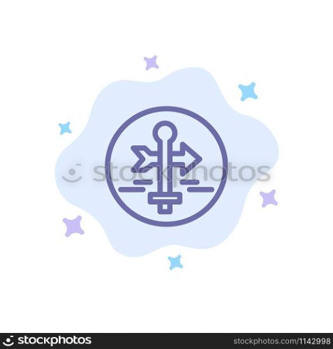 Board, Guide, Map, Map Pointer, Travel Blue Icon on Abstract Cloud Background