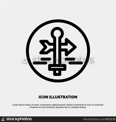 Board, Guide, Map, Map Pointer, Travel Line Icon Vector