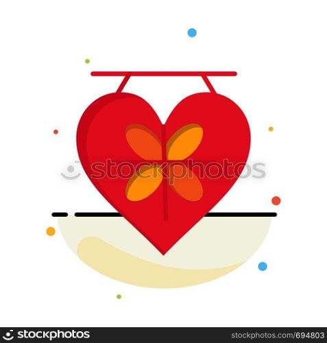 Board, Love, Heart, Wedding Abstract Flat Color Icon Template