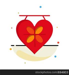Board, Love, Heart, Wedding Abstract Flat Color Icon Template