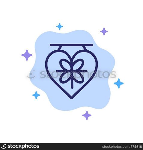 Board, Love, Heart, Wedding Blue Icon on Abstract Cloud Background