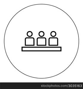Board meeting - business concept icon black color in circle outline vector illustration