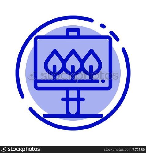 Board, Sign, Easter Blue Dotted Line Line Icon
