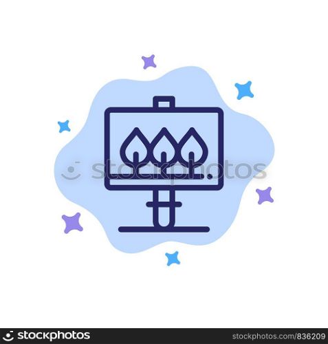 Board, Sign, Easter Blue Icon on Abstract Cloud Background