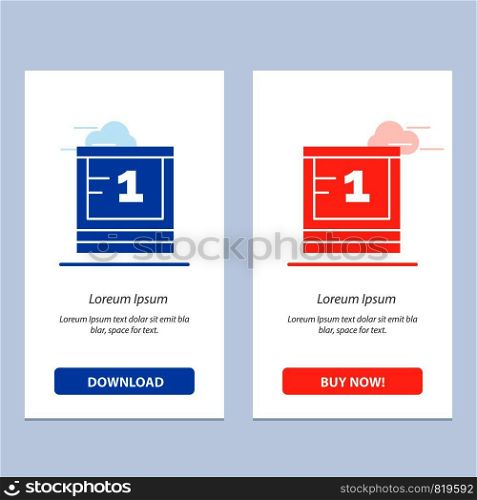 Board, Study, Education, School Blue and Red Download and Buy Now web Widget Card Template