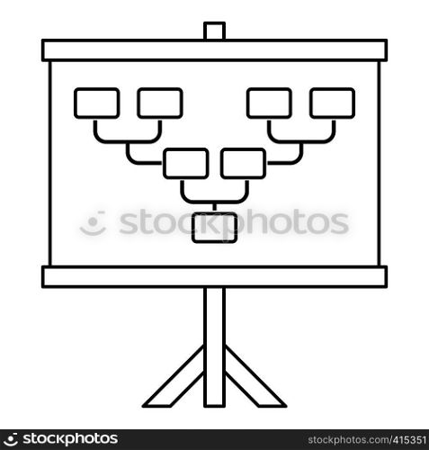 Board with soccer or football field scheme icon. Outline illustration of vector icon for web. Board with soccer or football field scheme icon