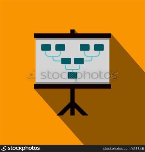 Board with team formation icon. Flat illustration of board with team formation vector icon for web on yellow background. Board with team formation icon, flat style