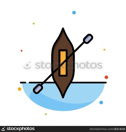 Boat, Canoe, Kayak, Ship Abstract Flat Color Icon Template