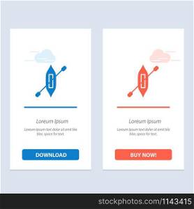 Boat, Canoe, Kayak, Ship Blue and Red Download and Buy Now web Widget Card Template