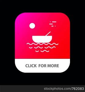 Boat, Canoes, Kayak, River, Transport Mobile App Button. Android and IOS Glyph Version