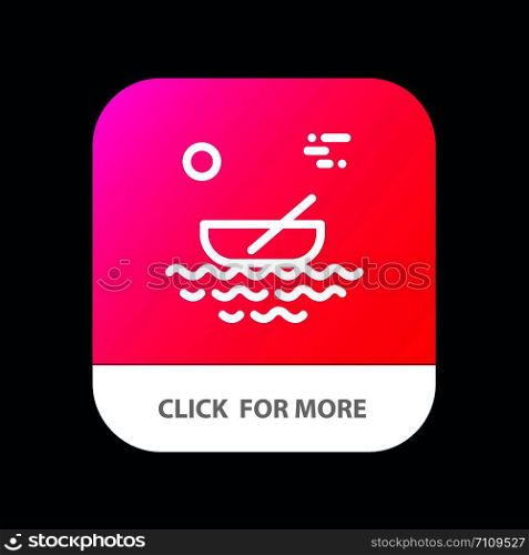 Boat, Canoes, Kayak, River, Transport Mobile App Button. Android and IOS Line Version