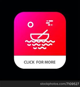 Boat, Canoes, Kayak, River, Transport Mobile App Button. Android and IOS Line Version