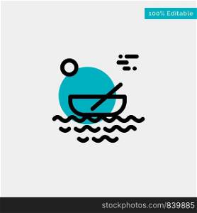 Boat, Canoes, Kayak, River, Transport turquoise highlight circle point Vector icon