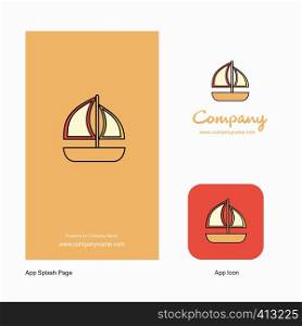 Boat Company Logo App Icon and Splash Page Design. Creative Business App Design Elements
