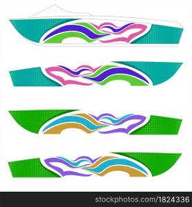 Boat Graphics, Stripe, Vinyl Ready Design, Boat Warp Design Vector Art Illustration