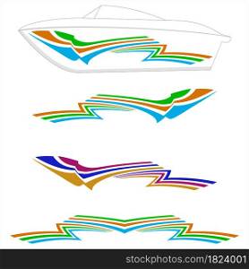 Boat Graphics, Stripe, Vinyl Ready Design Vector Art Illustration