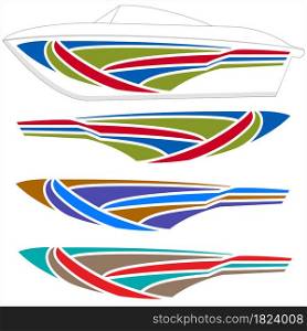 Boat Graphics, Stripe, Vinyl Ready Design Vector Art Illustration