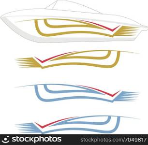 Boat Graphics, Stripe : Vinyl Ready Vector Illustration