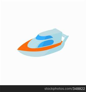 Boat icon in cartoon style isolated on white background. Boat icon, cartoon style