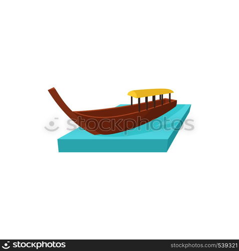 Boat icon in cartoon style on a white background. Boat icon in cartoon style