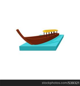 Boat icon in cartoon style on a white background. Boat icon in cartoon style