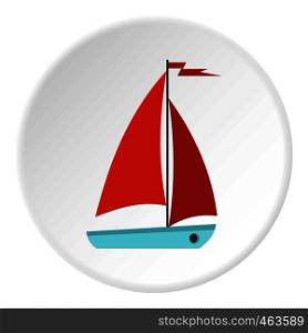 Boat icon in flat circle isolated vector illustration for web. Boat icon circle